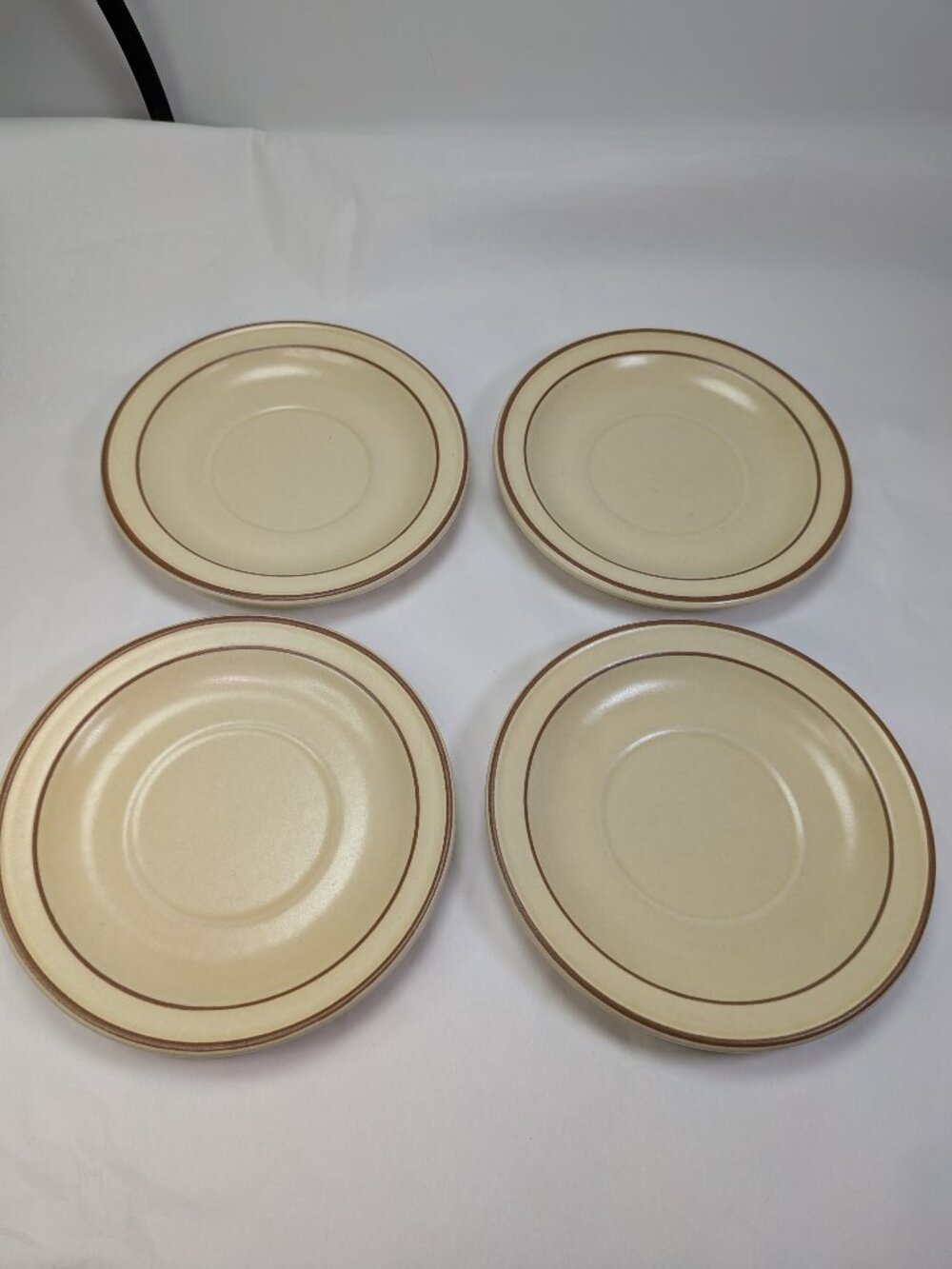 VTG Pfaltzgraff Village (4) Saucers Durable USA Stoneware for Everyday Farmhouse